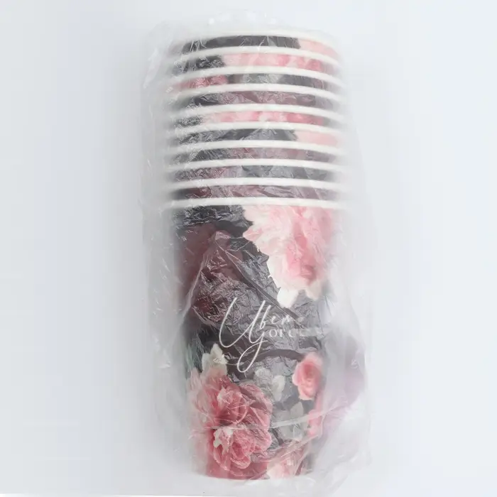 Стакан одноразовый бумажный для кофе "Цвети от счастья", 400 мл