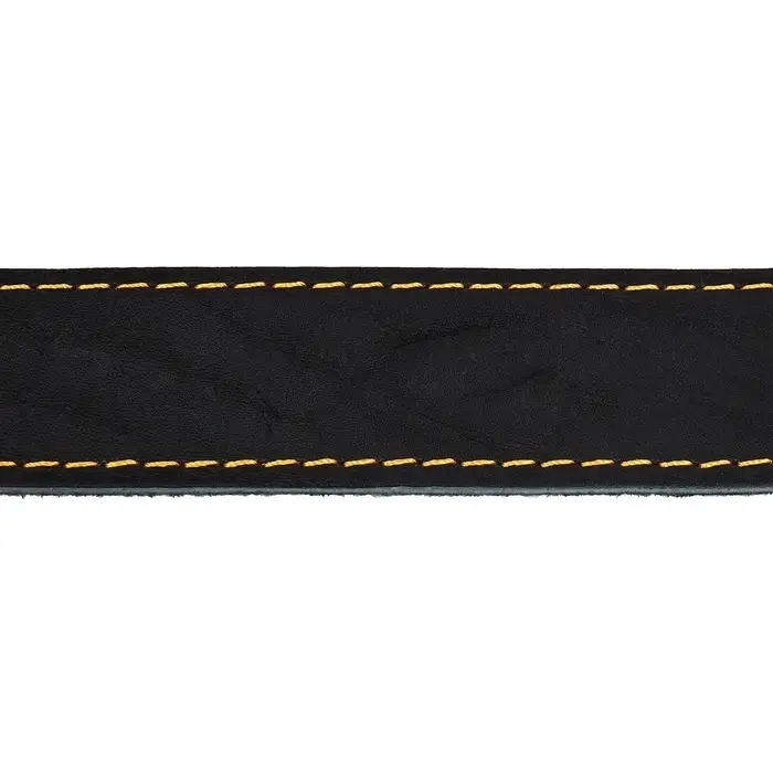 Ошейник комбинированный кожа/брезент, 69&times;3.5 см, ОШ 45-60 см, чёрный