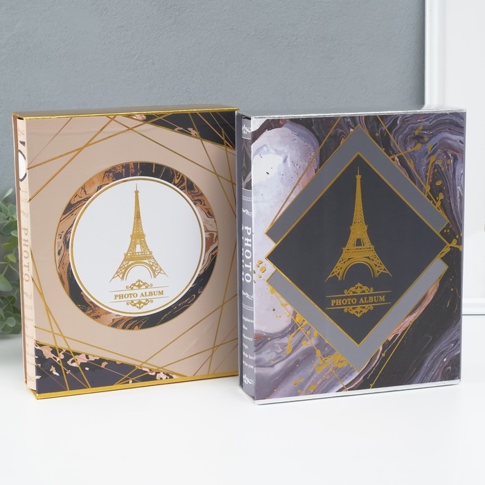 Фотоальбом на 200 фото 10х15 см  Фотоальбом на 200 фото 10х15 см "Париж" в коробке МИКС 5,5х20,6х26,2