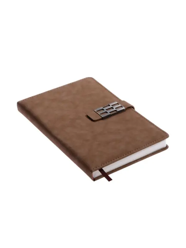 Ежедневник недатированный формат А5, с хлястиком, 112л, линия, пвх, Коричневый Ежедневник недатированный формат А5, с хлястиком, 112л, линия, пвх, Коричневый