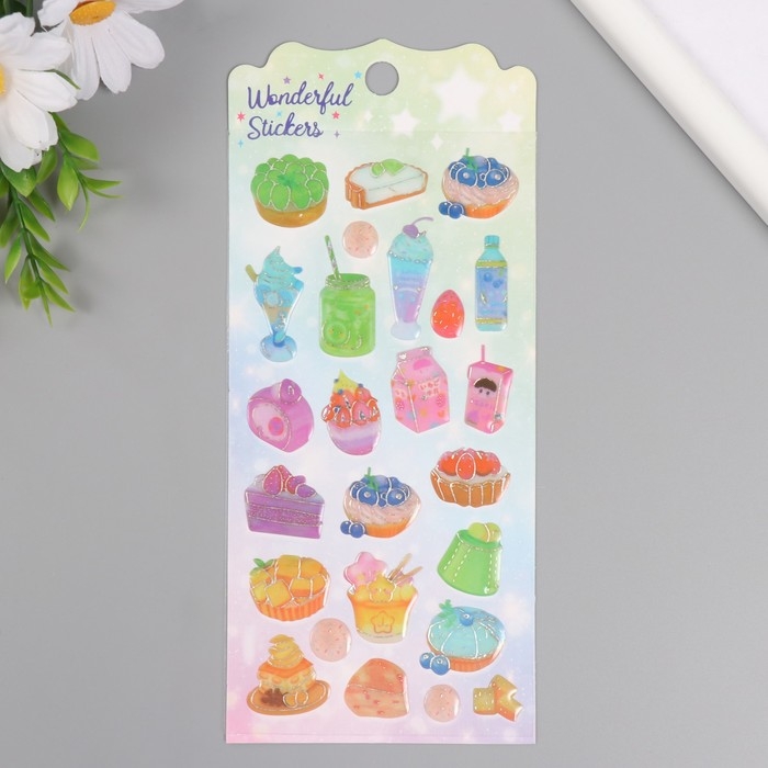 Наклейки для творчества пластик Наклейки для творчества пластик "Вкусности" 9,3х20,4 см