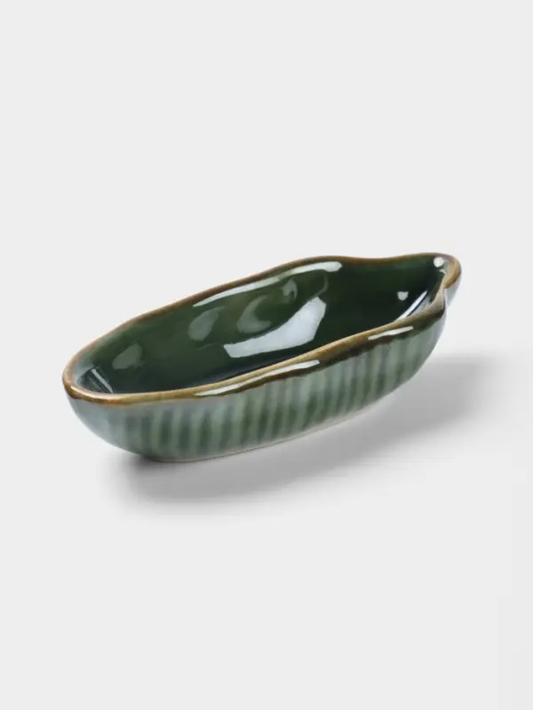 Мыльница &laquo;Листочек&raquo;, 11&times;4&times;2.5 см, керамика, зелёная
