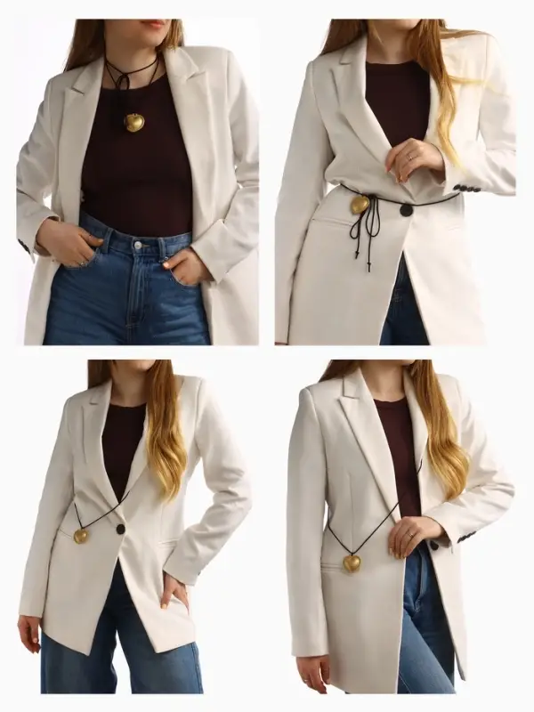 Чокер/кулон на шнурке &laquo;Сердечко&raquo;, кожа, трансформер, цвет золото, 150 см