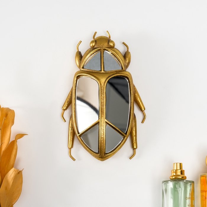 Панно интерьерное полистоун  Панно интерьерное полистоун "Зеркальная бронзовка" золото 13х5х20 см