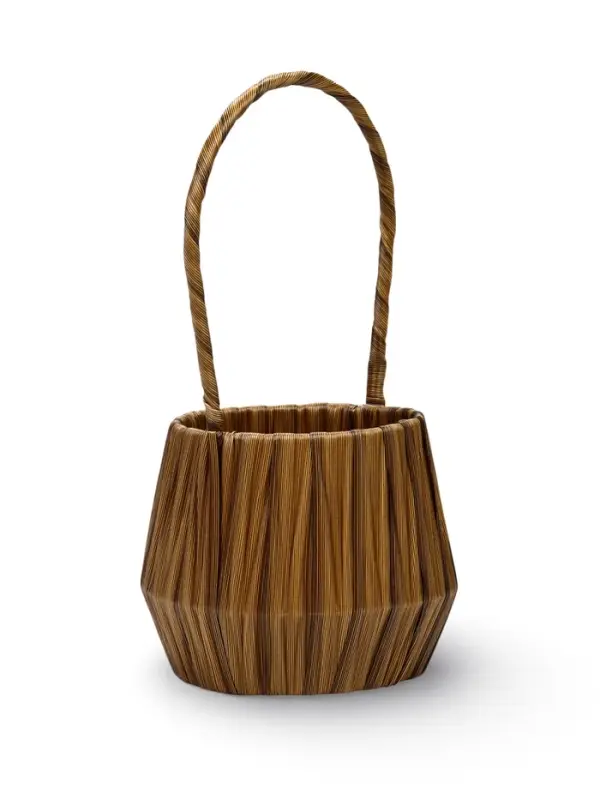 Корзина пластик 10 х 10 х 10 см, ручка__коричневый