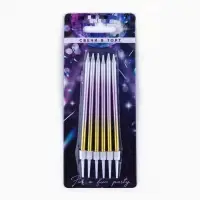 Свечи для торта Make a wish, 6 шт., 13&times;0.5 см