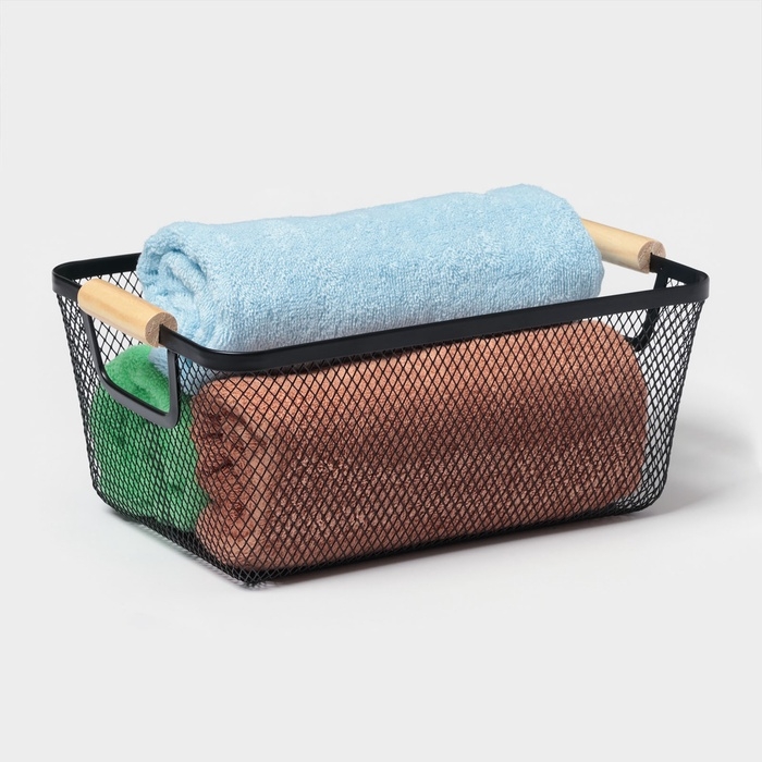 Корзинка универсальная прямоугольная  Корзинка универсальная прямоугольная "Миди", 32х20,5х14 см, цвет черный