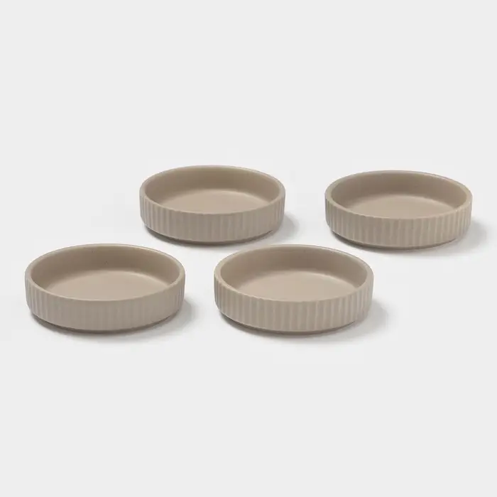 Соусники Magistro Jarwah Lausanne, 100 мл, 9.5&times;2.4 см, набор 4 шт., фарфор, бежевые