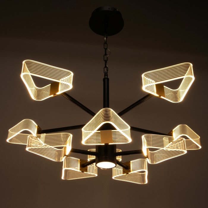 Люстра 1702/10 LED 204Вт 3000-6000К черный 95х95х80 см BayerLux