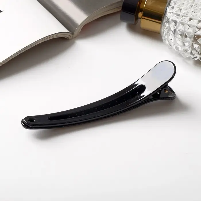 Зажим для волос «Лорен», глянец, 12 см, чёрный