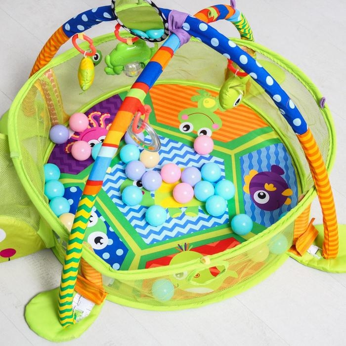 Развивающий коврик 3 в 1 «Черепаха», 30 цветных шариков, 4 игрушки Развивающий коврик 3 в 1 «Черепаха», 30 цветных шариков, 4 игрушки