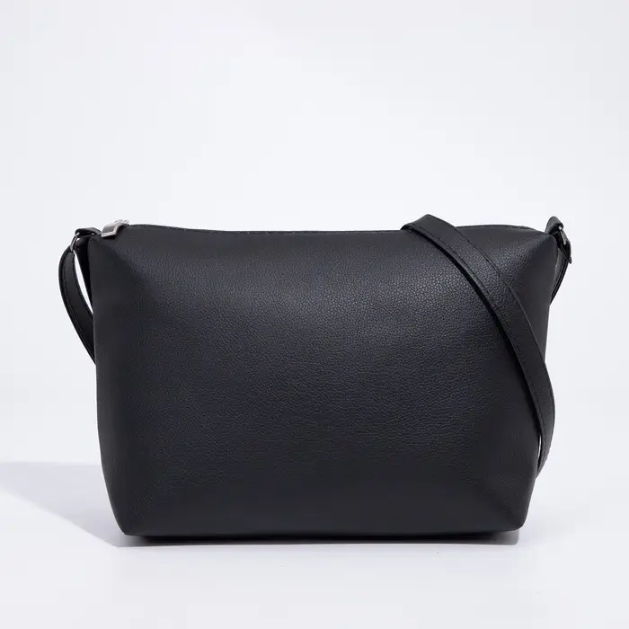 Сумка женская кросс-боди на молнии, 25&times;8&times;19 см, чёрная