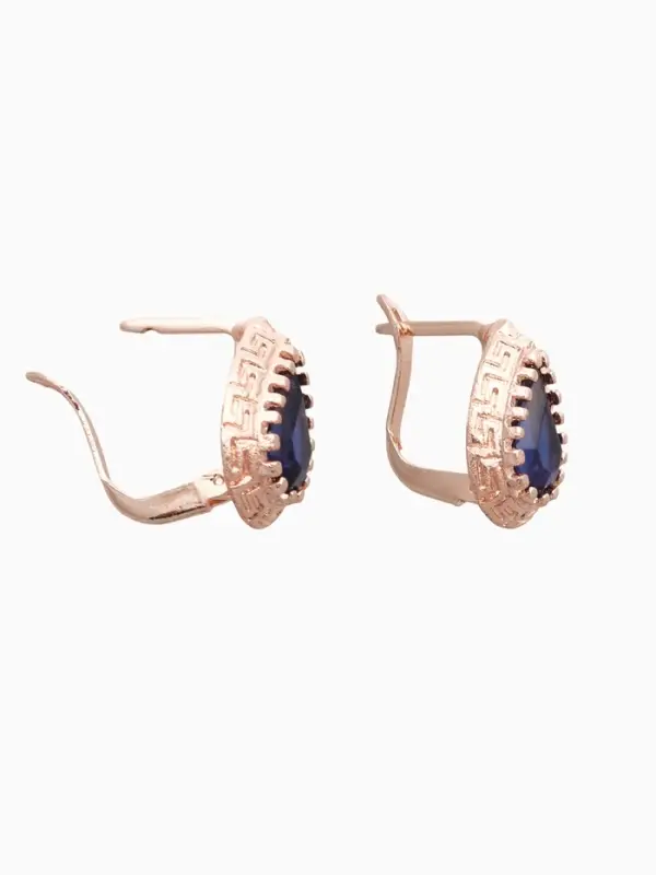 Серьги со стразами &laquo;Эдель&raquo;, капля, тёмно-синие в золоте