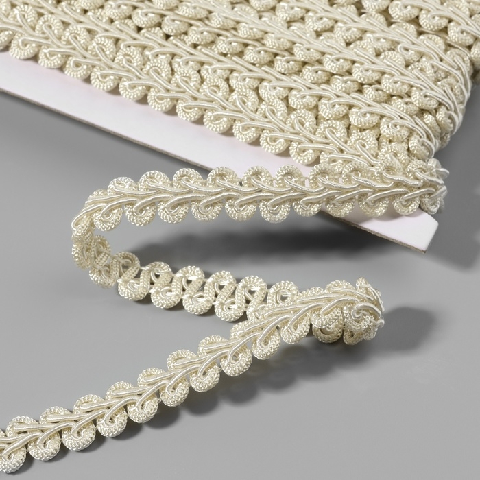 Тесьма декоративная «Шанель», 12 мм, 10 ± 1 м, цвет бежевый Тесьма декоративная «Шанель», 12 мм, 10 ± 1 м, цвет бежевый