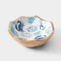 Салатник &laquo;Крабы&raquo;, 20&times;20&times;8 см, дерево манго