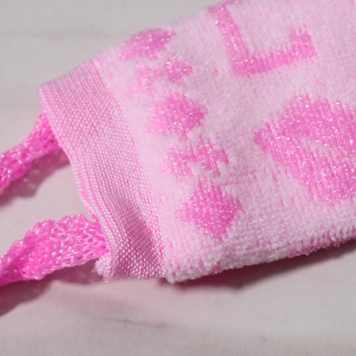 Мочалка для тела Доляна «С лёгким паром», 11×40 см, цвет МИКС