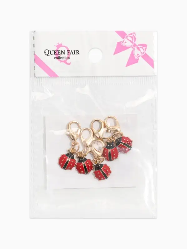 Шарм для браслета на карабине &laquo;Божья коровка&raquo;, красно-чёрный в золоте