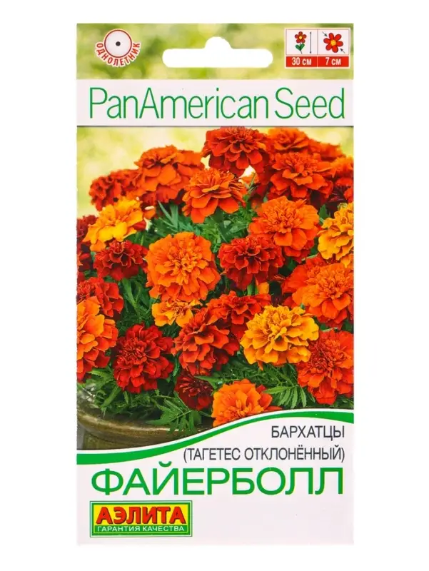 Семена цветов Бархатцы Файерболл отклоненные Спецсерия PanAmerican, Ц/П,5 шт. Семена цветов Бархатцы Файерболл отклоненные Спецсерия PanAmerican, Ц/П,5 шт.