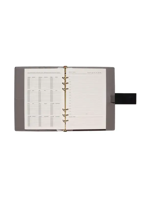 Органайзер на кольцах, А5, с хлястиком, 80л, линия, к/зам, Черный Органайзер на кольцах, А5, с хлястиком, 80л, линия, к/зам, Черный