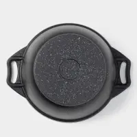 Кастрюля KUKMARA &laquo;Мраморная&raquo;, 2 л, d=22 см, h=15.5 см, стеклянная крышка, антипригарное покрытие, литой алюминий, серый