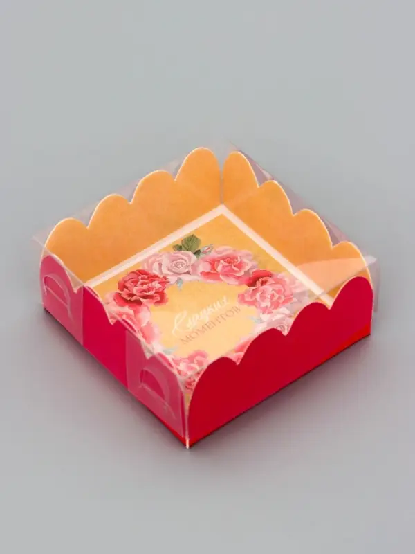 Коробка для печенья, «Сладких моментов», 7×7×3 см Коробка для печенья, «Сладких моментов», 7×7×3 см