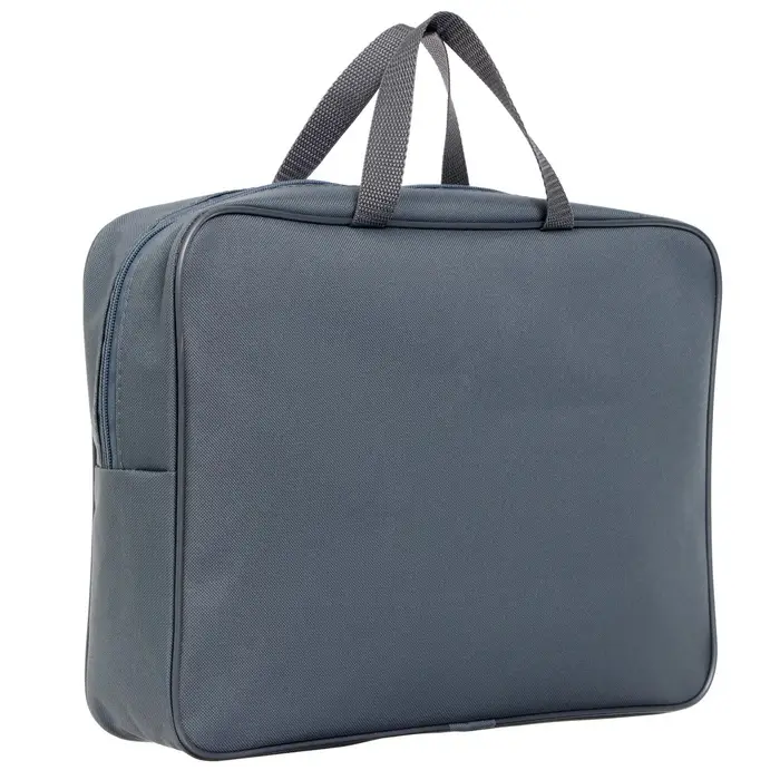 Папка с ручками А4, 360&times;270&times;80 мм, текстильная, внутренний карман, серый 1Ш48