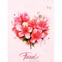 Блокнот А6, 40 листов в клетку, Floral notebook, на гребне, МИКС