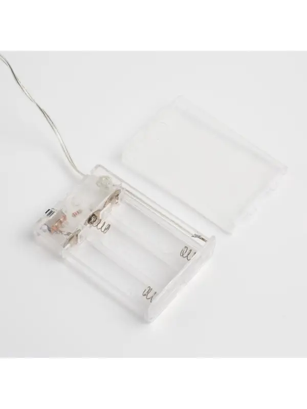 Гирлянда &laquo;Нить&raquo; 5 м, роса, IP20, серебристая нить, 50 LED, 2 режима, от батареек AAх3, свечение белое