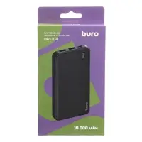 Мобильный аккумулятор Buro BPF10A, 10000mAh, QC3.0/PD3.0, 22.5W, 3A, 2xUSB-A/USB-C, чёрный