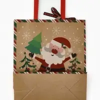 Пакеты подарочные, крафт, набор 3 шт. &laquo;Новогодний&raquo; 26&times;30&times;9 см