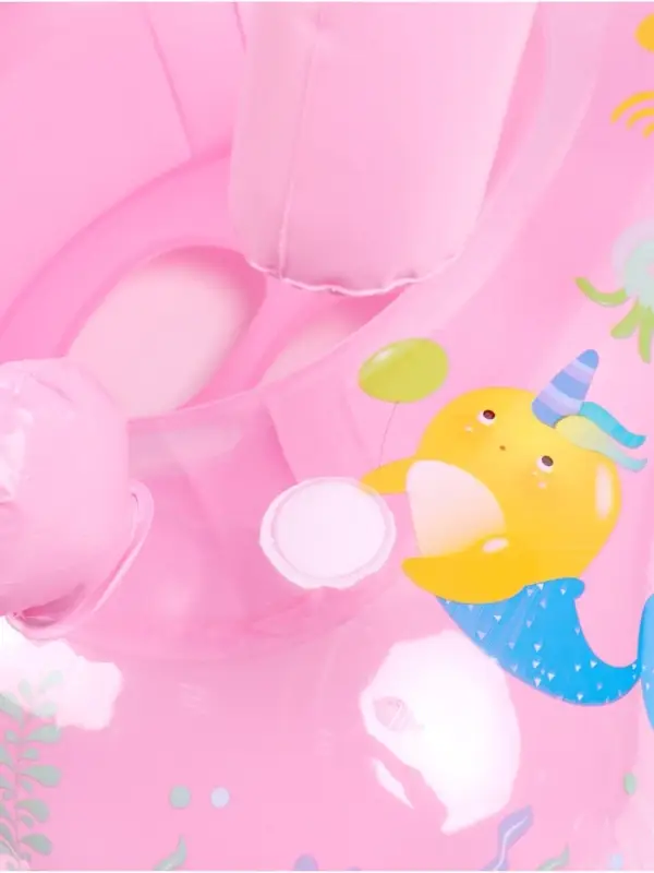 Круг для плавания детский с погремушкой 70 см, цвет розовый