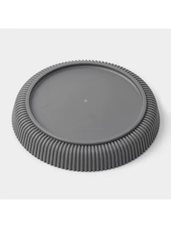 Горшок для цветов с поддоном, 15.5&times;16.5 см, серый