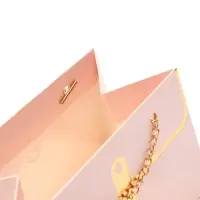 Пакет переноска для цветов, ручка цепь, &laquo;Розовый&raquo;, с золотым тиснением, 15&times;10.5&times;10 см