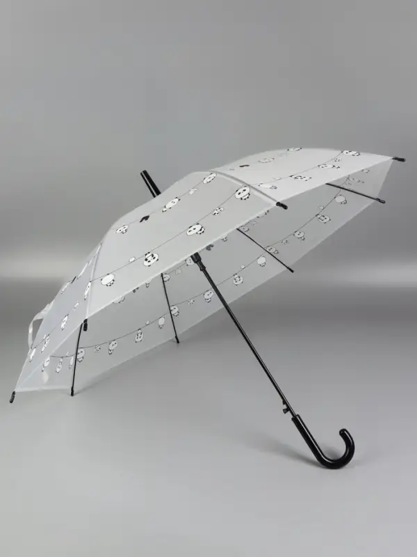 Зонт - трость детский &laquo;Панды&raquo;, полуавтоматический, 8 спиц, R=47/54 см, d=94 см, МИКС