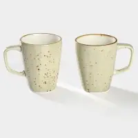 Кружки Magistro Mediterana, набор 2 шт.: 320 мл, фарфор, бежевые