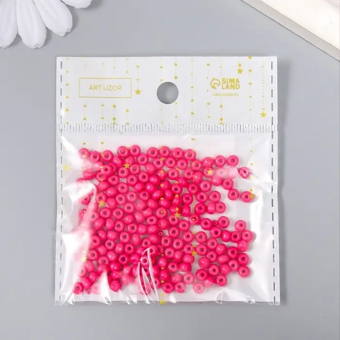 Бисер стекло 6/0  Бисер стекло 6/0 "Кукольный розовый" 15 гр