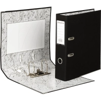 Папка-регистратор 75мм Attache А4, черная РР/бумага, мет уголок