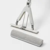 Швабра для мытья пола PVA Raccoon, со складным отжимом, насадка 28&times;6 см, стальная ручка с 3 секциями 130 см