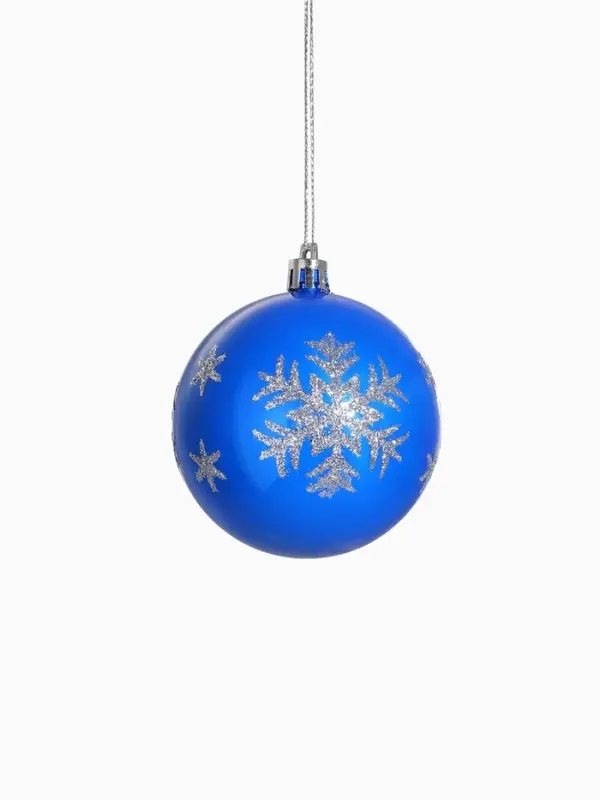 Ёлочные игрушки &laquo;Снежинка капель&raquo;, шары новогодние, d=8 см, набор 6 шт., синий