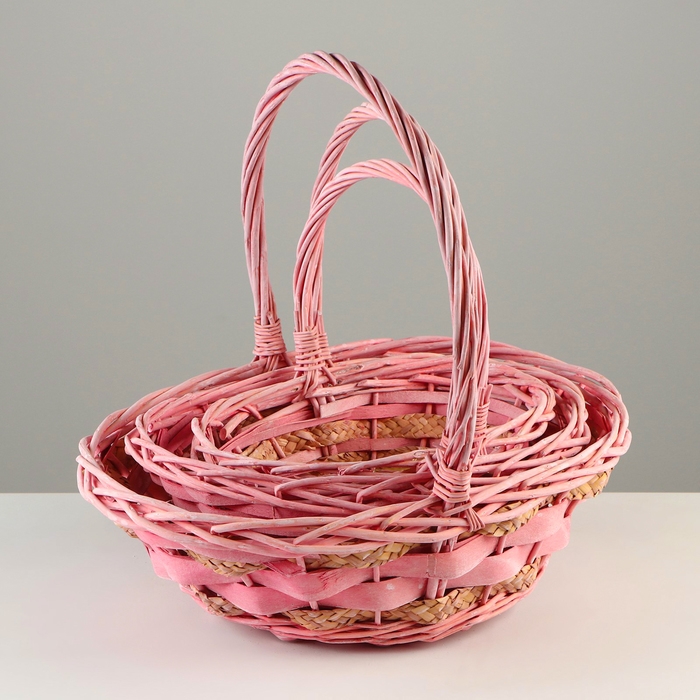 Набор корзин плетеных, 38х29х14/36 см, 32х23х13/31 см, 26х19х11/26 см, 3 шт, ива