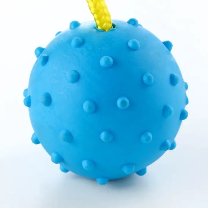 Игрушка для собак, мяч на веревке, 6 см, синяя