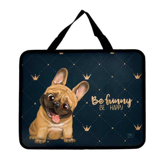 Папка с ручками А4, 330 х 260 х 75 мм, пластиковая, ручки-тесьма, Calligrata  Папка с ручками А4, 330 х 260 х 75 мм, пластиковая, ручки-тесьма, Calligrata "Бульдог"