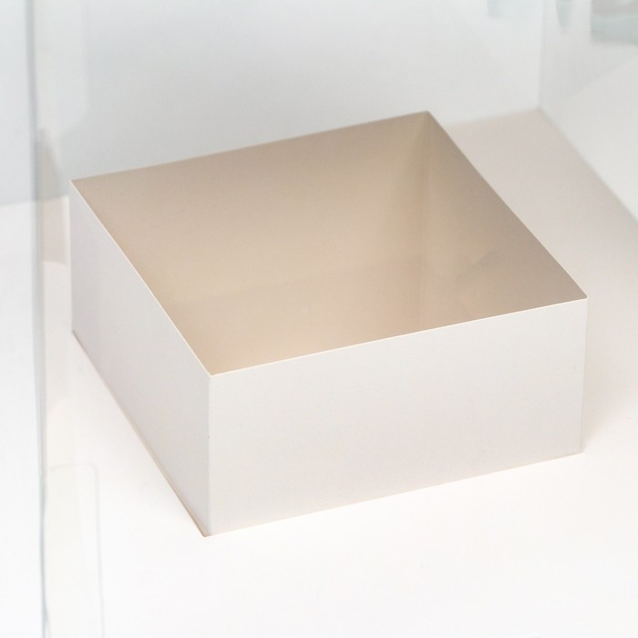 Коробка для цветов с вазой и PVC окнами, складная, 23 х 30 х 23 см, белый Коробка для цветов с вазой и PVC окнами, складная, 23 х 30 х 23 см, белый