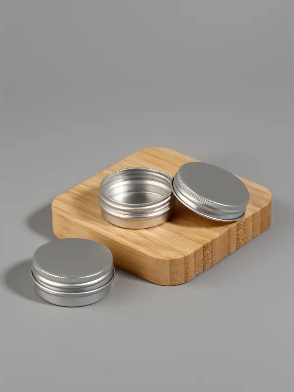 Баночка для хранения, 15 мл, фасовка - 2 шт., серебристая