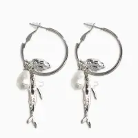 Серьги "Морской мир", с подвесками, цвет белый в серебре