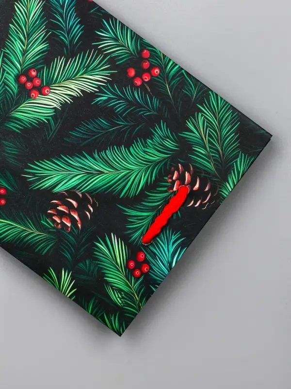 Пакет подарочный новогодний ламинированный, «Шишки» , 11.5×6.5×14.5 см