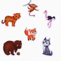 Игрушки - стикеры для купания в ванне &laquo;Зоопарк&raquo;, EVA, набор 12 шт.