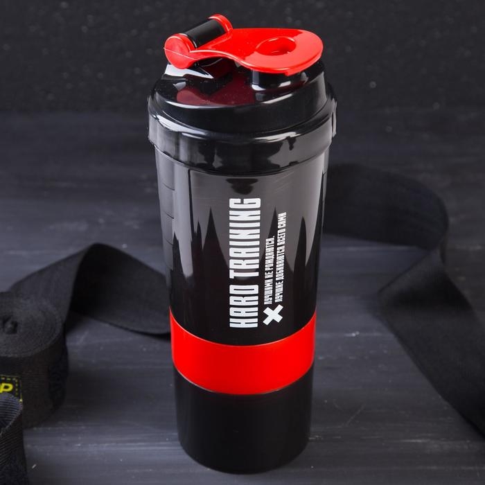 Шейкер с чашей под протеин «Тяжёлая тренировка», 500 мл Шейкер с чашей под протеин «Тяжёлая тренировка», 500 мл