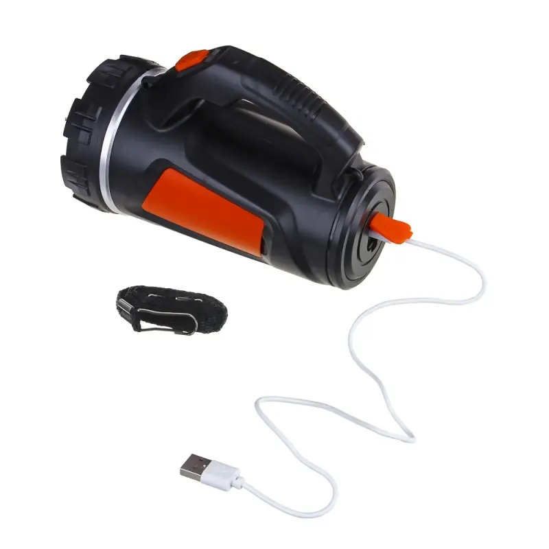 Фонарь прожектор тм ЕРМАК, SS-5805, 1 LED, 1 СОВ, 3 Вт, 17х11см, 4 режима, 1000мАч, USB, пластик