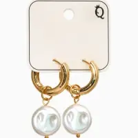 Серьги жемчуг "Барокко", цвет белый в золоте